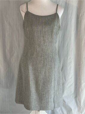 Caroll Paris Dress Gray Spaghetti Straps Sleeveless Fitted Side Zipper 40/8